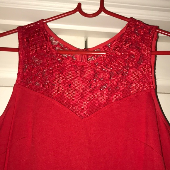Red dress with lace top - Picture 2 of 4